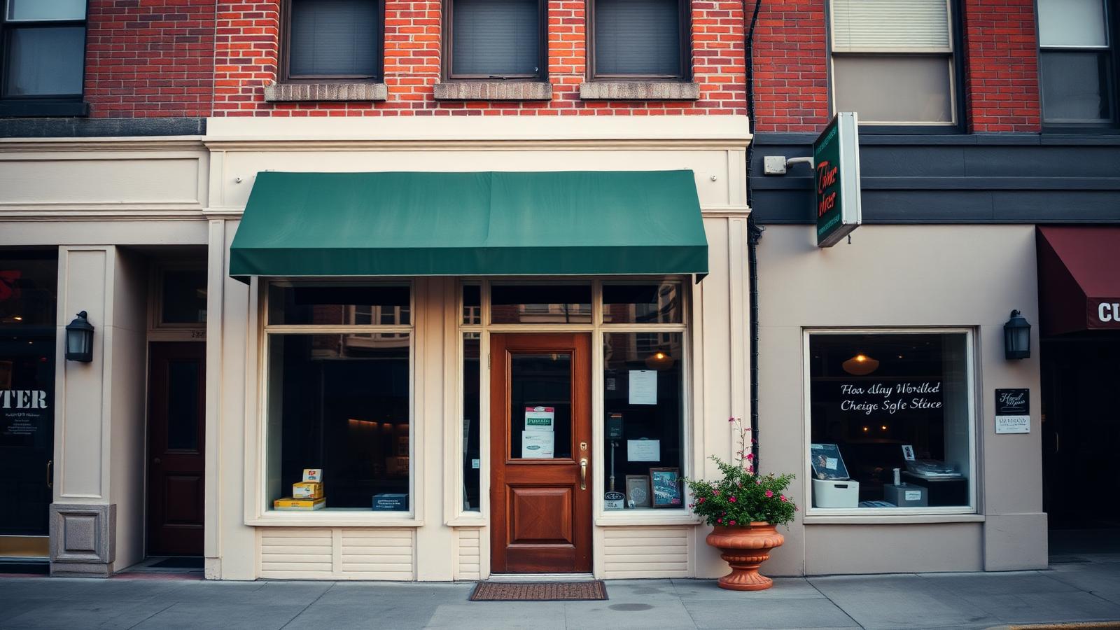 Downtown Spokane storefront in soft daylight